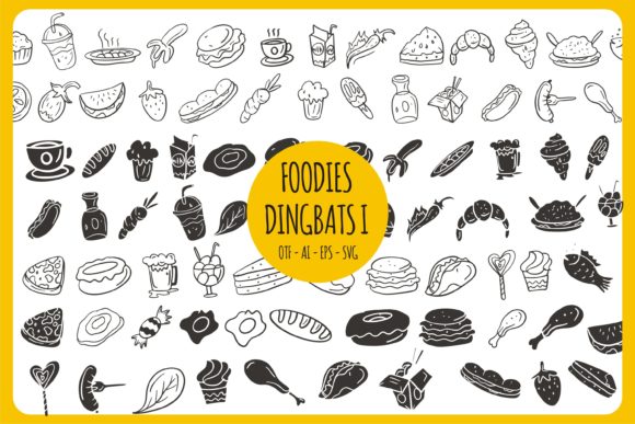 Foodies: The Creative Dingbats Typeface for Handmade Labels and Printables