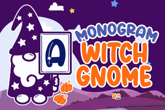 Monogram Witch Gnome: The Perfect Decorative Typeface for Seasonal Crafts